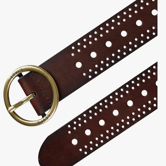 Levi\'s Women\'s Leather Multi-Perforate Fully Adjustable Belt Brown Size XL NWOT main image 8